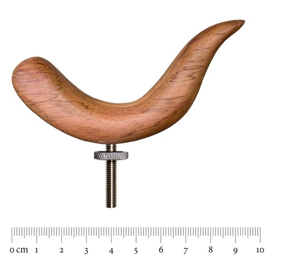 Handrest, saddle model; with thread, plumtree wood